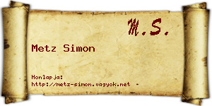 Metz Simon névjegykártya